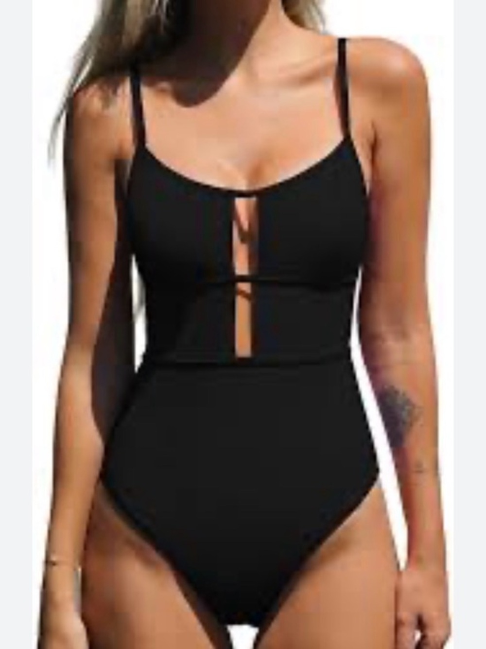 CUPSHE Women's Scoop Neck One Piece Cutout Monokini Swimsuit M